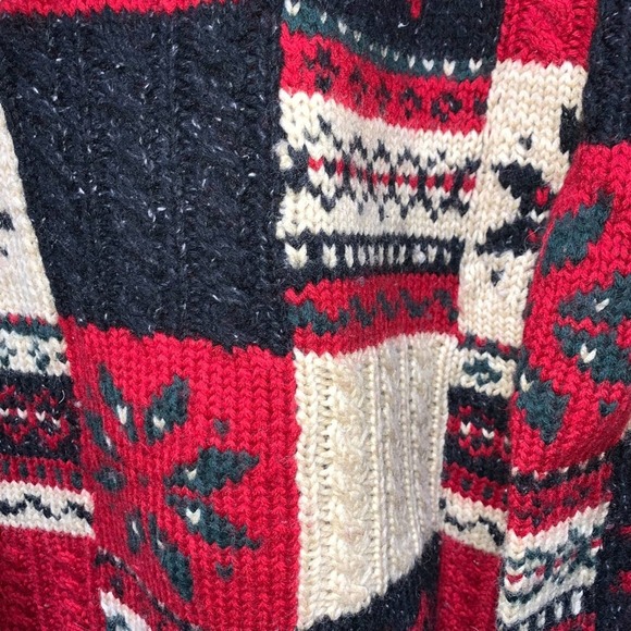 Jones New York - vintage patchwork knit sweater, thick wool, slightly baggy - Picture 7 of 7